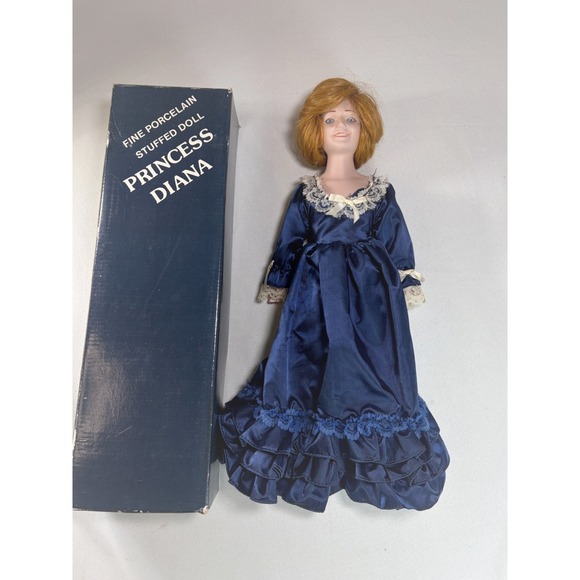 princess diana porcelain doll blue dress Franklin Mint of Wales 18 For Sale on Ruby Lane Princess Diana Fine Porcelain Stuffed